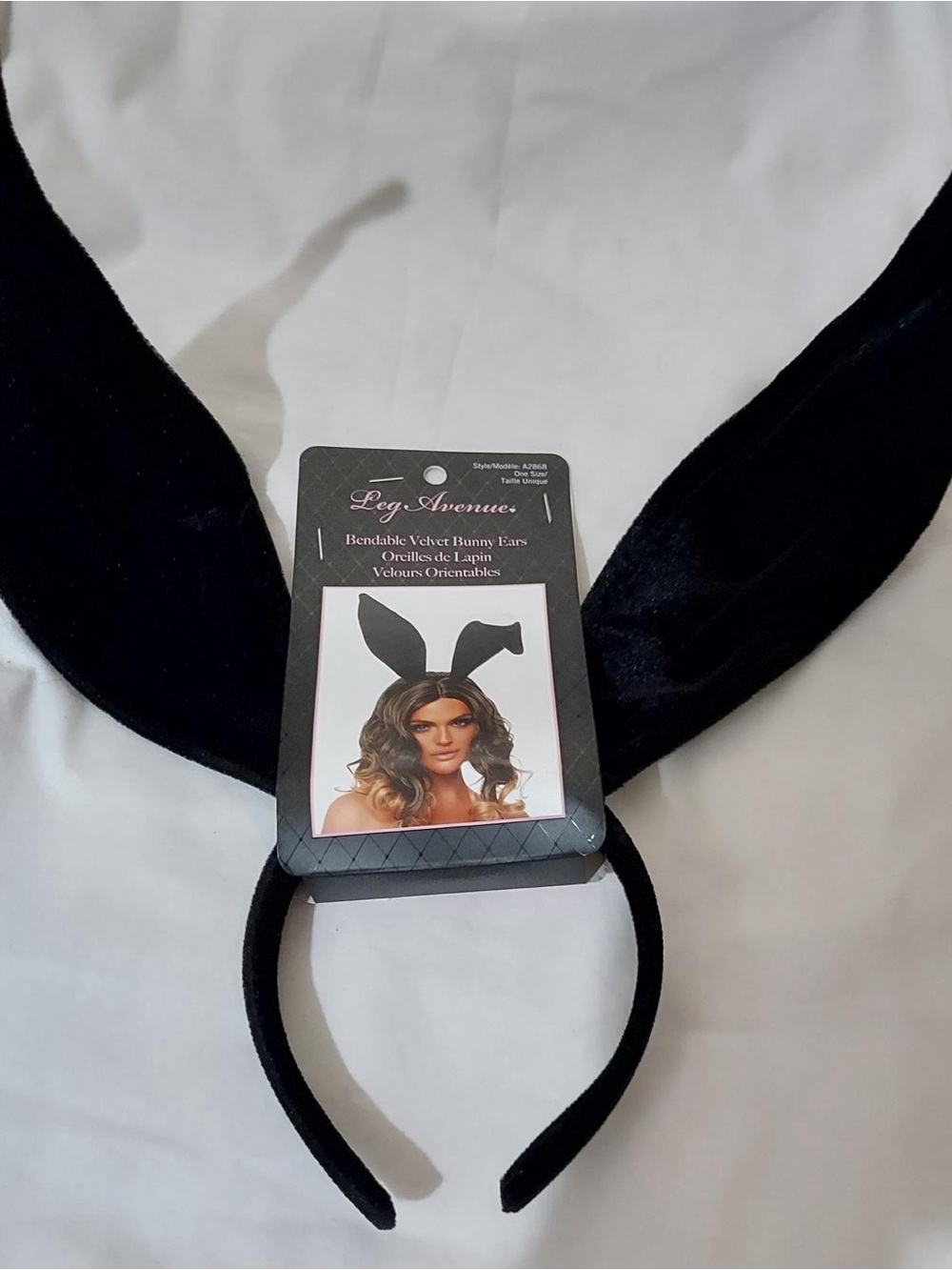 NWT Leg Avenue Black Velvet Bunny Ear Headband
